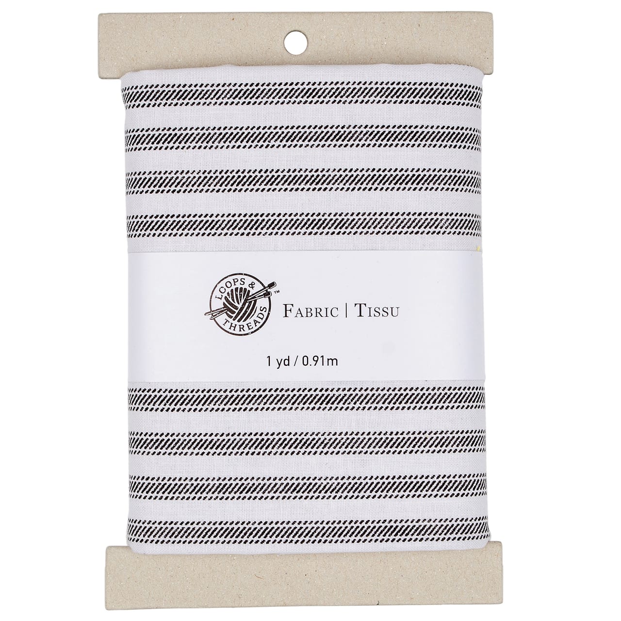 Black &#x26; White Striped Cotton Fabric Bundle by Loops &#x26; Threads&#x2122;